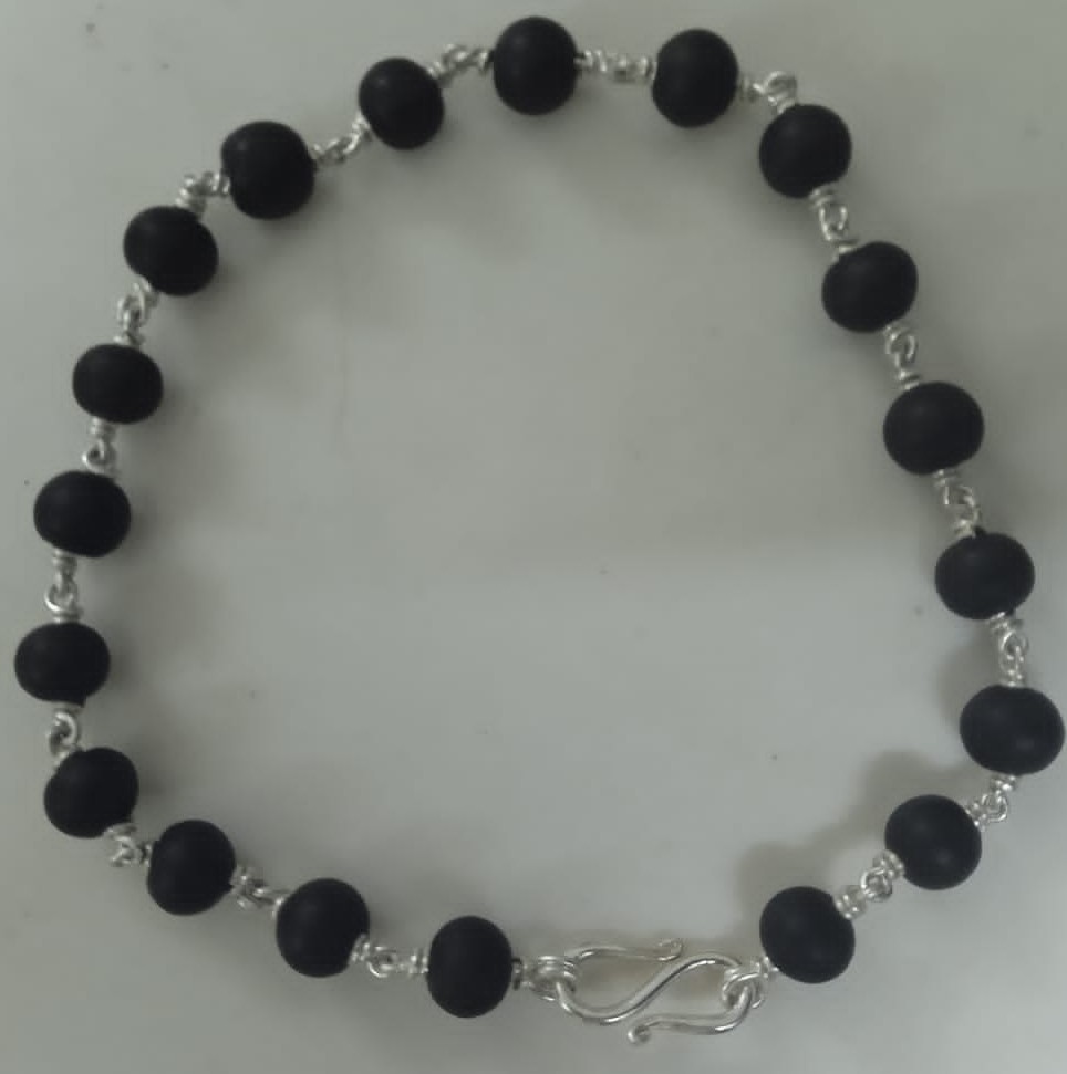 Divine Bija Silver Tied Karungali Mala Bracelet Id16 #17/25