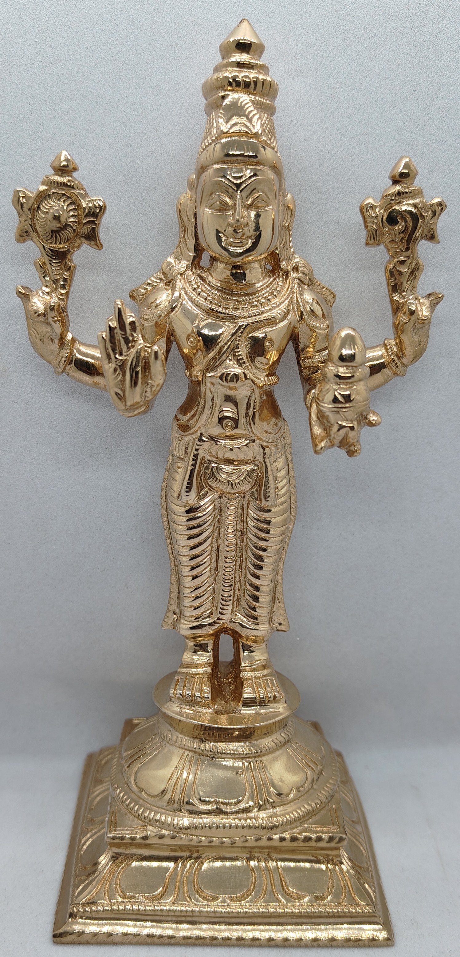 Divine Bija Dhanvathri Perumal Idol With Arch 7 inches Panchalogam Id3 #4/25